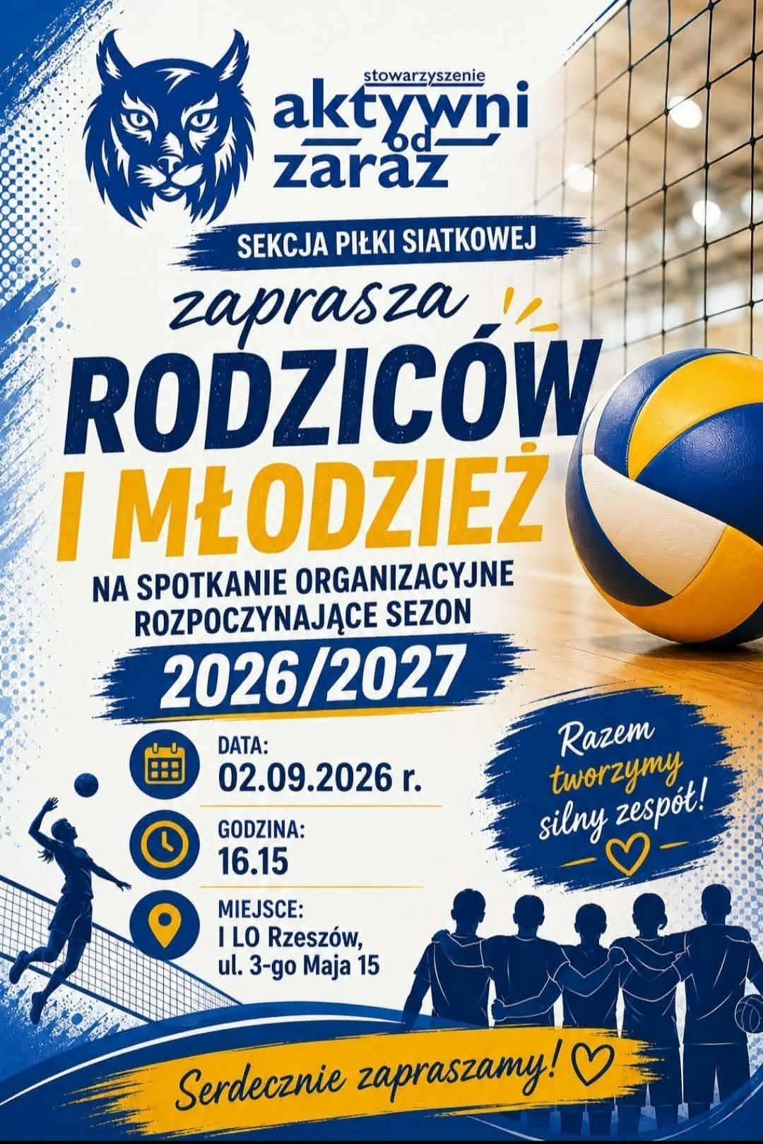 Spotkanie informacyjne AOZ Volley Rzeszów - sezon 2026/2027